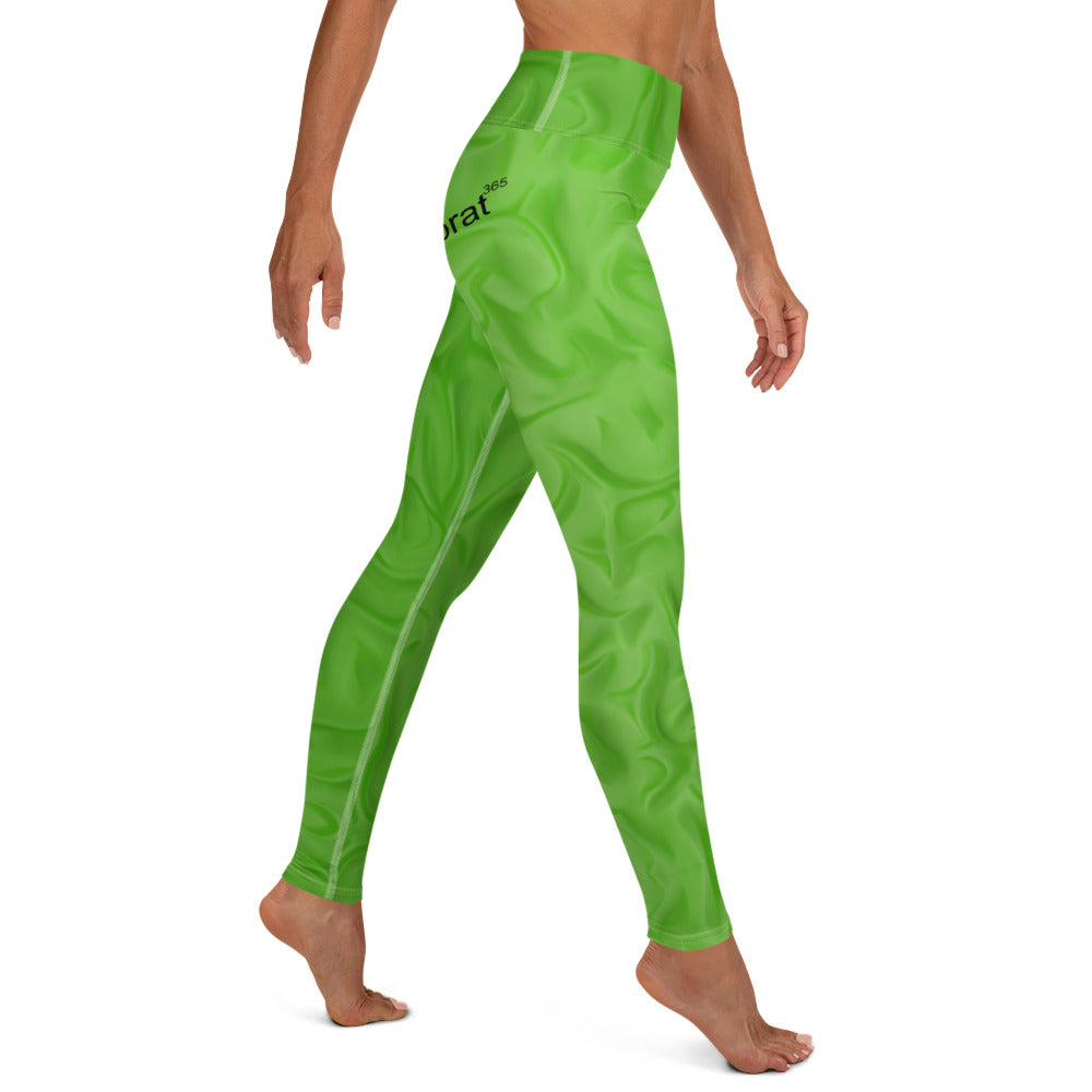 Lime Green Dance leggings. Gym or Workout High Waist Leggings. Yoga Pants. "Brat365" Streetwear by WickedYo.